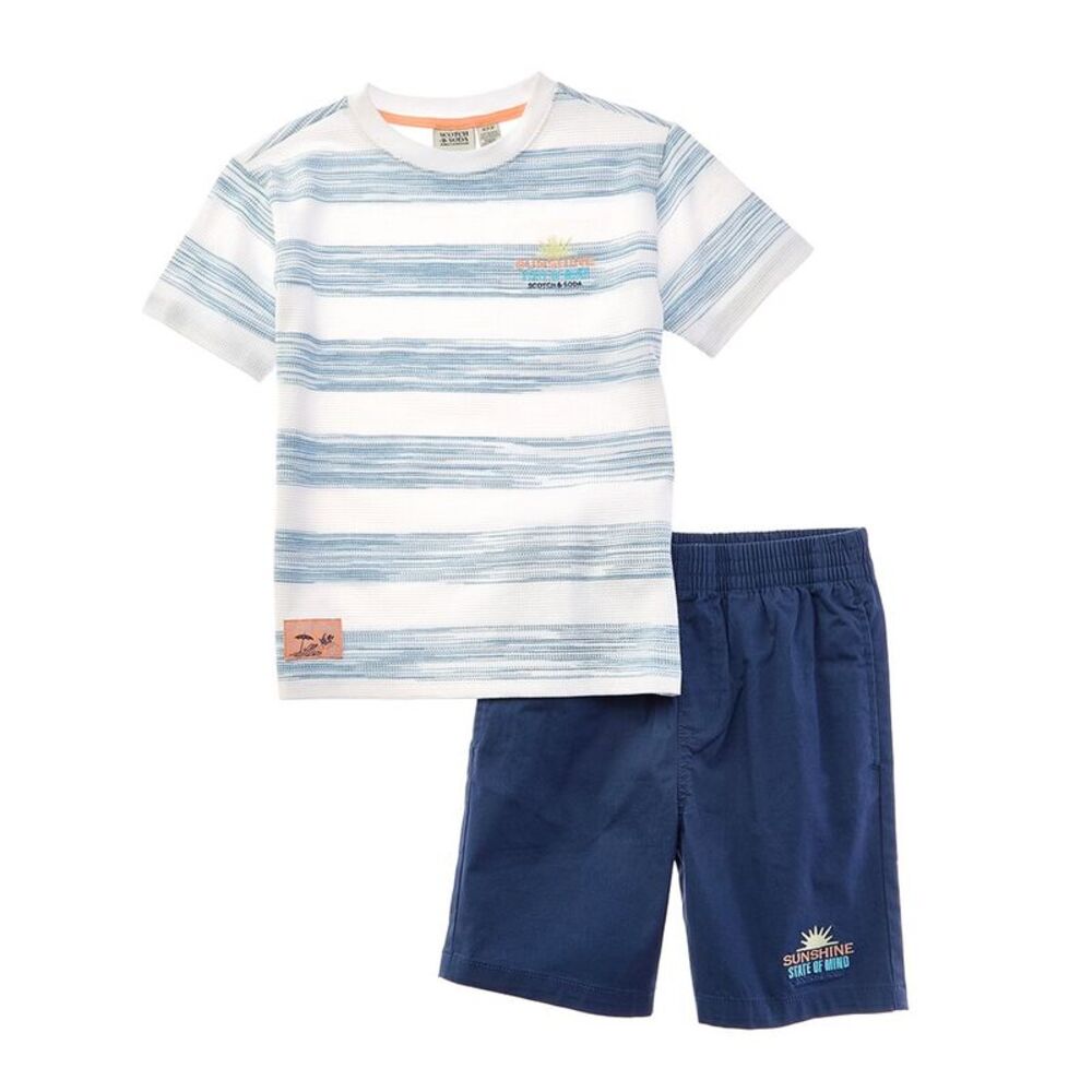 Scotch & Soda Boys  2Pc T-Shirt & Short Set, White